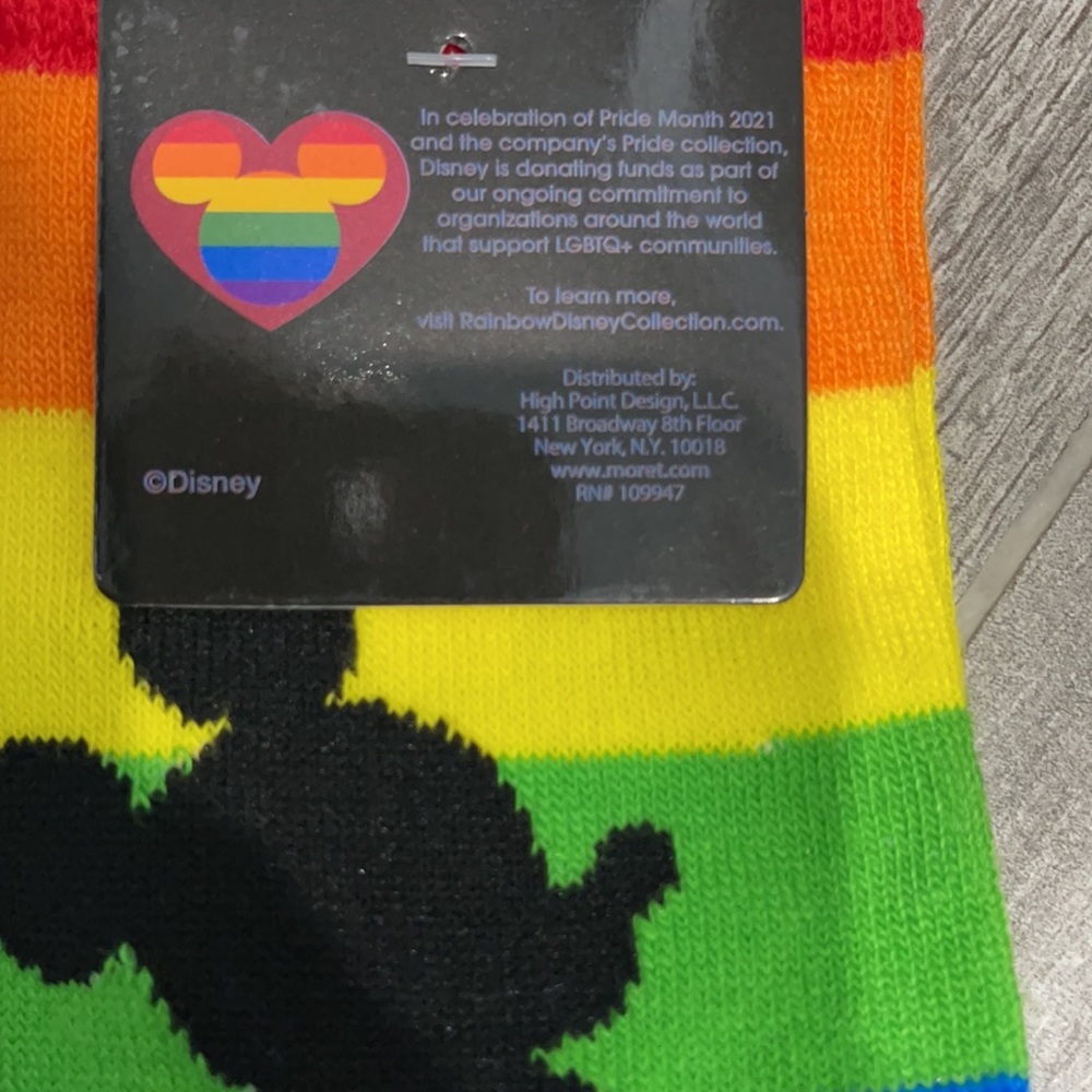 Disney Pride 2021 Socks - 1 PAIR - Picture 3 of 3